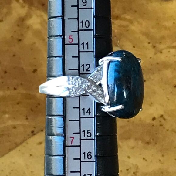 Natural Shadowkite Sterling Silver Ring Size 6 - Picture 6 of 9